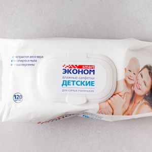 Салфетки влажные Эконом Smart  детские, 120 шт.jpg