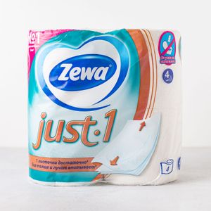 Туалетная Бумага Zewa Just1 Flowers Четырехслойная ,4шт.jpg