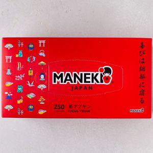 Салфетки бумажные двухслойные Maneki Red , 250 шт.jpg
