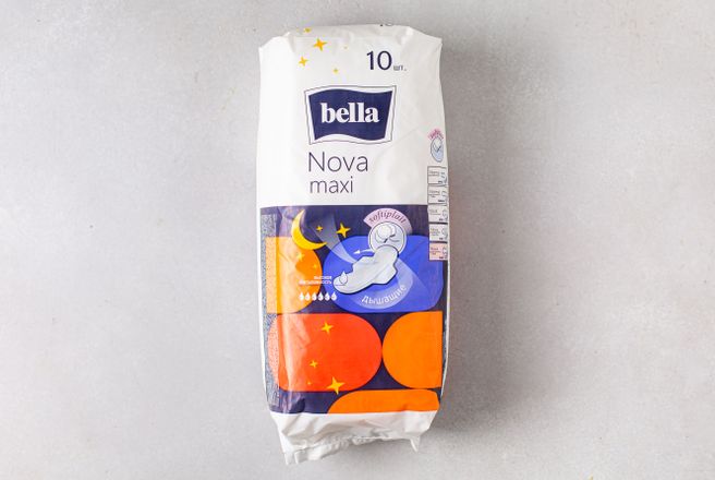 Прокладки BELLA Nova Maxi Soft air Белая линия, 10 шт.jpg