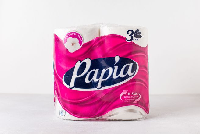 Туалетная бумага Papia 3 слоя, 4 рулона.JPG
