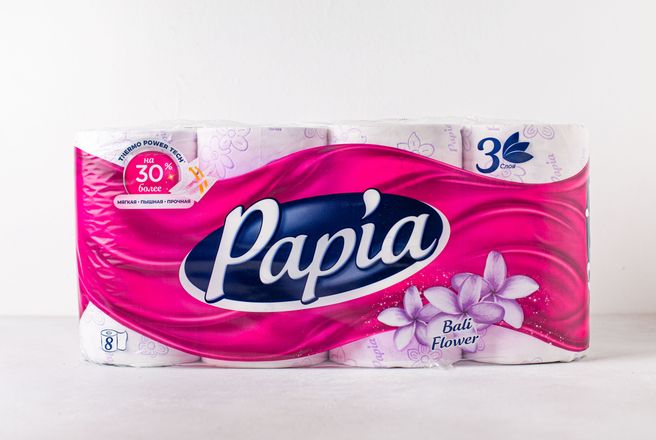 Туалетная бумага PAPIA ,8 рулонов.jpg