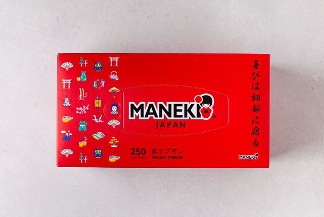Салфетки бумажные двухслойные Maneki Red , 250 шт.jpg
