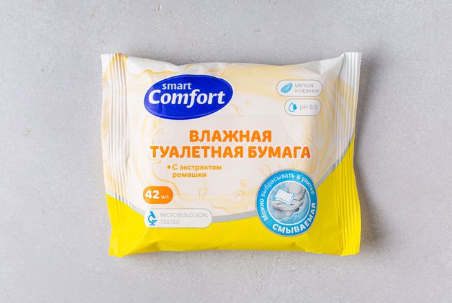 Влажная туалетная бумага Smart comfort с экстрактом ромашки , 42 шт.jpg